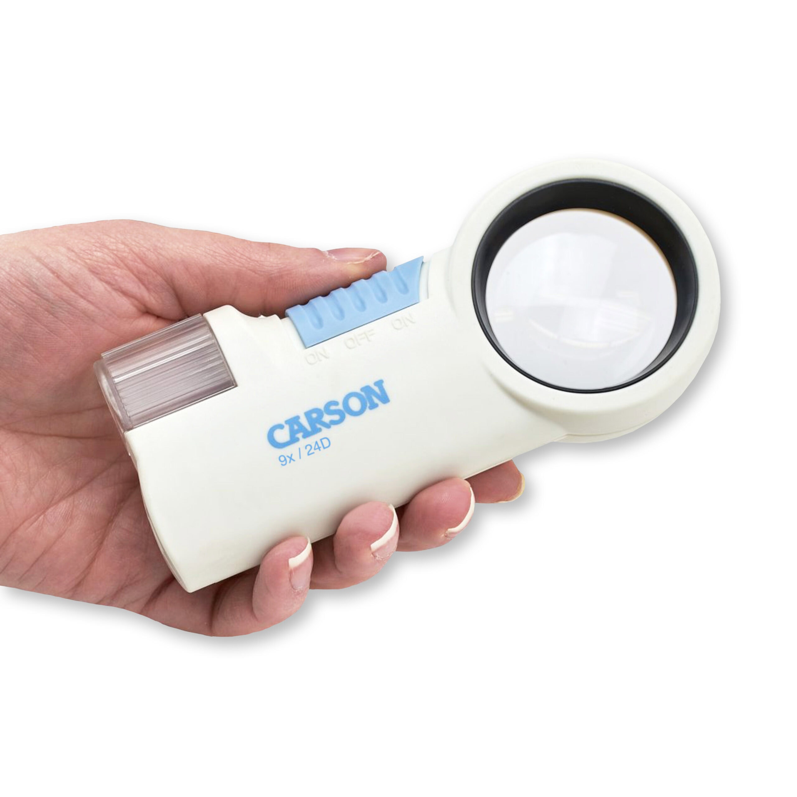 Lupa de mano Carson Pro CP-32 con 9 aumentos y luz led