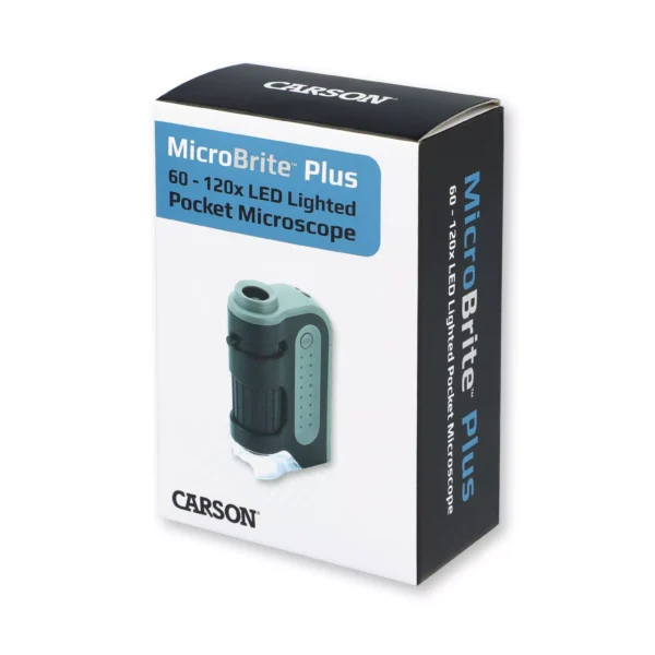 Microscopio de bolsillo Carson MM-300 | Serie MicroBrite® Plus 60x-120x con iluminación LED brillante y diseño portátil para proyectos STEM - Imagen 2