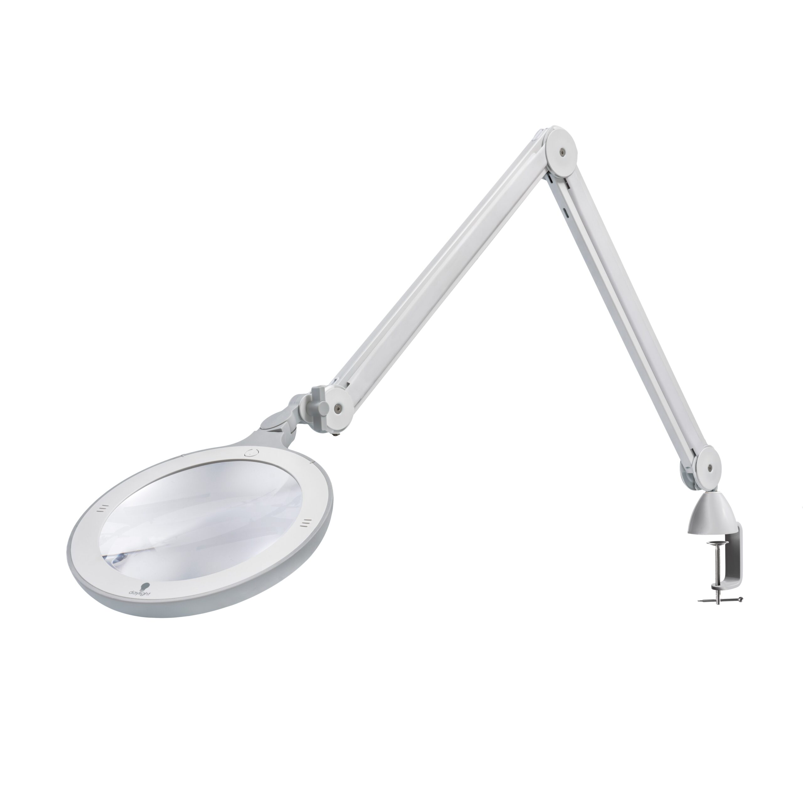Lámpara de inspección con brazo articulado y luz LED para trabajos precisos.